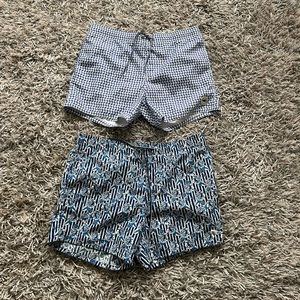 Ted Baker lot of 2 Short Swims Blue Print Sz 3 Men's